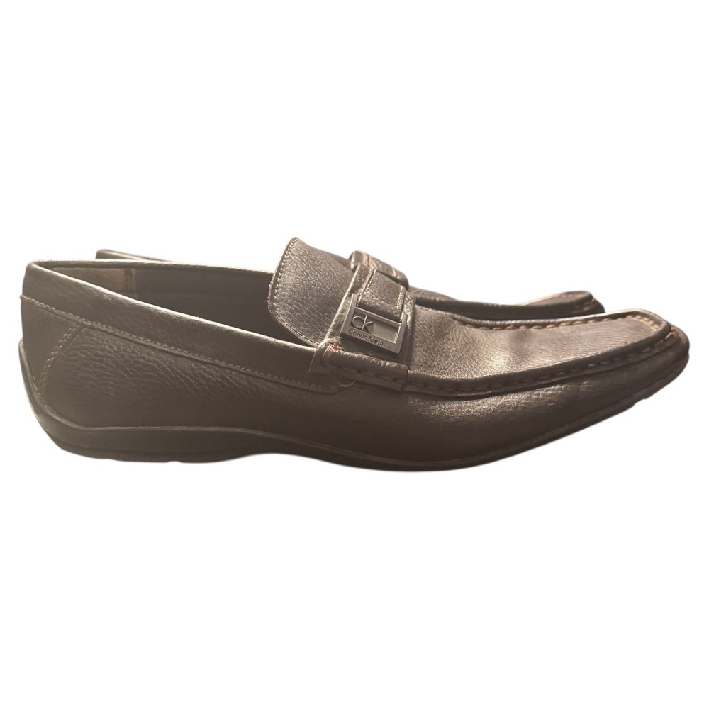 Calvin Klein Hudson Men's Brown Leather Loafer Shoes Size 10M‎